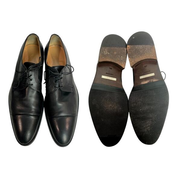 Dolce & Gabbana Black Leather Cap Toe Oxfords Men 9.5 main image 11